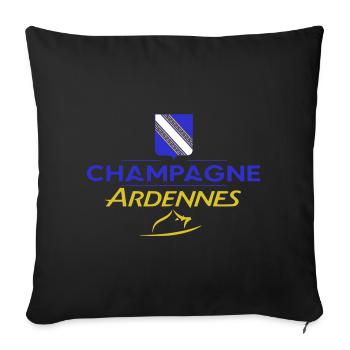 Design champardennais - Housse de coussin décorative 45 x 45 cm - noir - Devant