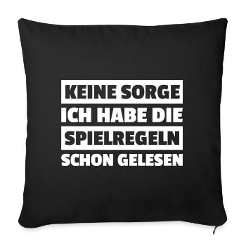 Game Rules Read Board Game Board Game - Sofa pillowcase 17,3'' x 17,3'' (45 x 45 cm) - black - Front
