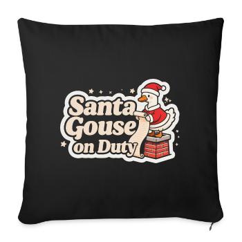Oie du Père Noël en service Famille de Noël - Housse de coussin décorative 45 x 45 cm - noir - Devant