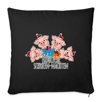 Pig Night gifts for all piggies! - Sofa pillowcase 17,3'' x 17,3'' (45 x 45 cm) - black - Front