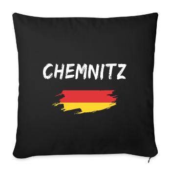 Chemnitz Germany Flag - Sofa pillowcase 17,3'' x 17,3'' (45 x 45 cm) - black - Front