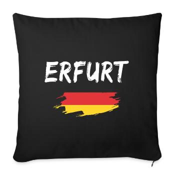 Erfurt Germany Flag - Sofa pillowcase 17,3'' x 17,3'' (45 x 45 cm) - black - Front
