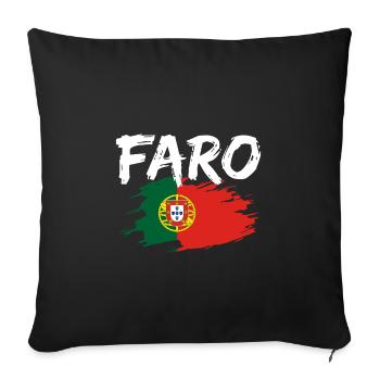 Drapeau du Portugal du Fer - Housse de coussin décorative 45 x 45 cm - noir - Devant