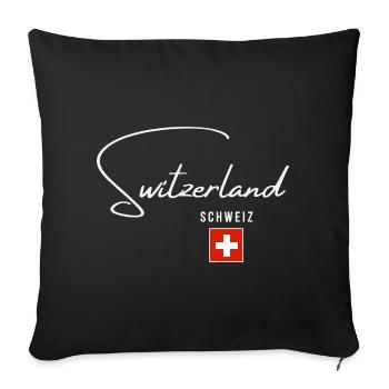 I love Switzerland, minimalist sleek design - Sofa pillowcase 17,3'' x 17,3'' (45 x 45 cm) - black - Front
