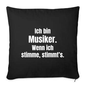 Je suis musicien, citation - Housse de coussin décorative 45 x 45 cm - noir - Devant