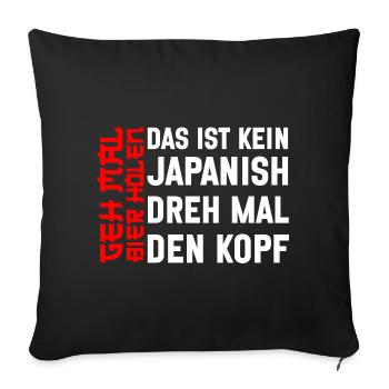 Va chercher une bière Bière drôle Boire de la joie - Housse de coussin décorative 45 x 45 cm - noir - Devant