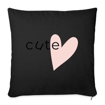 E-Heart Minimal - Cute - Sofa pillowcase 17,3'' x 17,3'' (45 x 45 cm) - black - Front