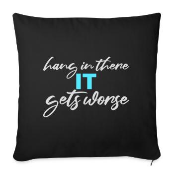 Tiens bon, ça empire. Drôle de plaisir. Dire - Housse de coussin décorative 45 x 45 cm - noir - Devant