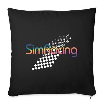 SimRacing Gradient Logo - Sofa pillowcase 17,3'' x 17,3'' (45 x 45 cm) - black - Front
