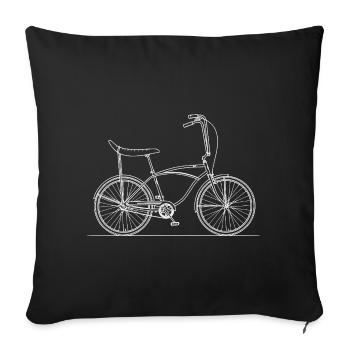 Silhouette de vélo Bonanza Design rétro vintage - Housse de coussin décorative 45 x 45 cm - noir - Devant