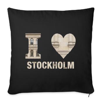 I Love Stockholm – Nordic Architectural Design - Sofa pillowcase 17,3'' x 17,3'' (45 x 45 cm) - black - Front