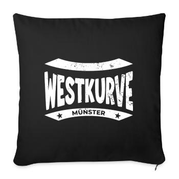 Münster Westkurve Stadium socks, cushions, apron - Sofa pillowcase 17,3'' x 17,3'' (45 x 45 cm) - black - Front