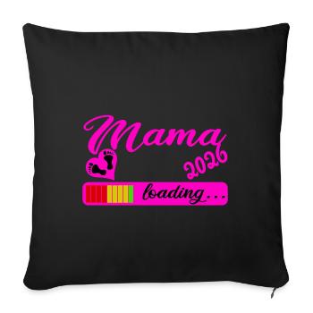 Maman 2026 - Housse de coussin décorative 45 x 45 cm - noir - Devant
