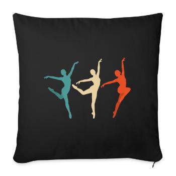 Silhouettes de danse en swing tricolore - Housse de coussin décorative 45 x 45 cm - noir - Devant