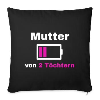Mother Daughter Saying Pride Mom 2 Kids Gift - Sofa pillowcase 17,3'' x 17,3'' (45 x 45 cm) - black - Front