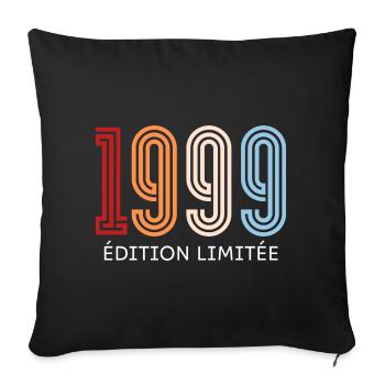 1999 édition limitée vintage - Housse de coussin décorative 45 x 45 cm - noir - Devant