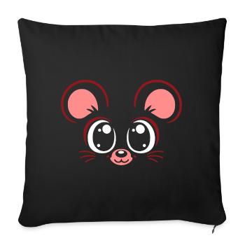 Souris | Déguisement de carnaval en costume de grand visage - Housse de coussin décorative 45 x 45 cm - noir - Devant