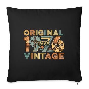 Rétro original de 1976 - Housse de coussin décorative 45 x 45 cm - noir - Devant