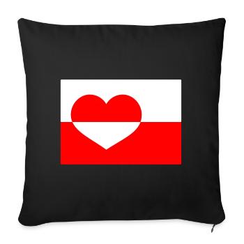 Greenland Heart Flag - Sofa pillowcase 17,3'' x 17,3'' (45 x 45 cm) - black - Front