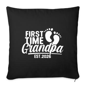 Grand-père 2026 - Grand-père fier - Idée de cadeau - Housse de coussin décorative 45 x 45 cm - noir - Devant