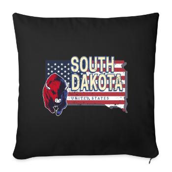 South Dakota United States Vintage Souvenir - Sofa pillowcase 17,3'' x 17,3'' (45 x 45 cm) - black - Front