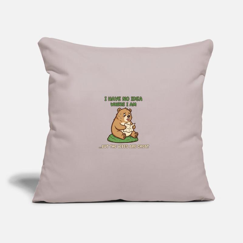 Lost Bear Vibes Reading Map Sofa pillowcase 17,3'' x 17,3'' (45 x 45 cm)