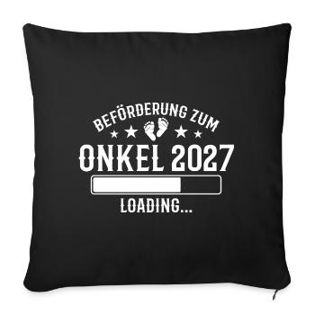 Expectant Uncle 2027 Pregnancy Announcement - Sofa pillowcase 17,3'' x 17,3'' (45 x 45 cm) - black - Front