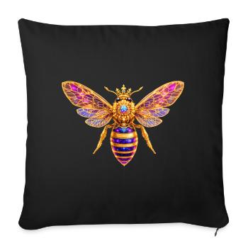 Queen Bee Bienenkönigin - Sofa pillowcase 17,3'' x 17,3'' (45 x 45 cm) - black - Front