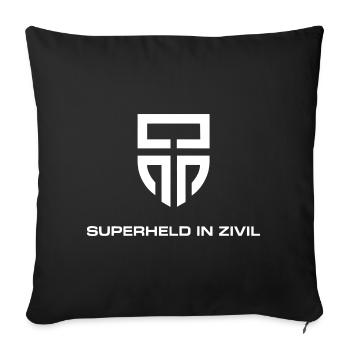 Superheld In Zivil Superhero Superhelden Kostüm - Sofakissenbezug 45 x 45 cm - Schwarz - Vorne