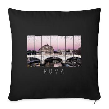 Rome Rétro Italie Souvenir Vintage Sunset - Housse de coussin décorative 45 x 45 cm - noir - Devant