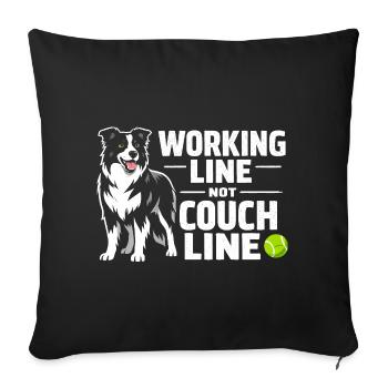 Working line instead of sofa | Border Collie - Sofa pillowcase 17,3'' x 17,3'' (45 x 45 cm) - black - Front