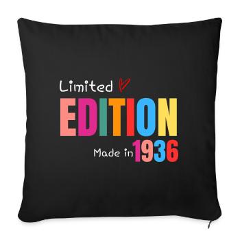 Limited edition Made in 1936 - Sofa pillowcase 17,3'' x 17,3'' (45 x 45 cm) - black - Front