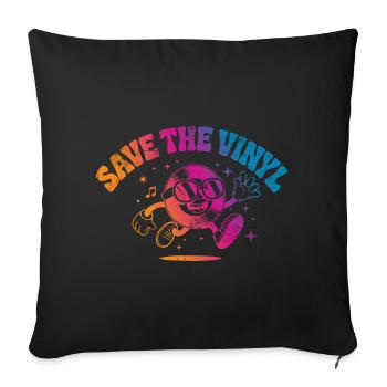 Save the Vinyl DJ Music - Sofa pillowcase 17,3'' x 17,3'' (45 x 45 cm) - black - Front