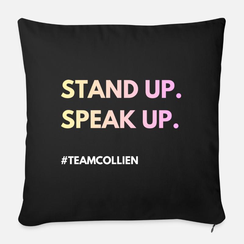 Stand Up, Speak Up  - Sofakissenbezug 45 x 45 cm - Schwarz