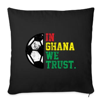Au Ghana, nous avons confiance - Housse de coussin décorative 45 x 45 cm - noir - Devant