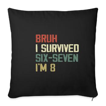 8th Birthday Design – Finally Eight Years Old - Sofa pillowcase 17,3'' x 17,3'' (45 x 45 cm) - black - Front
