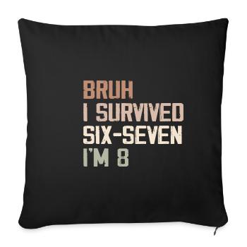 8th Birthday Design – Finally Eight Years Old - Sofa pillowcase 17,3'' x 17,3'' (45 x 45 cm) - black - Front