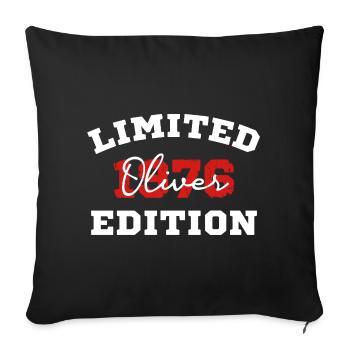 Édition limitée 1976 de la chemise d’anniversaire d’Oliver - Housse de coussin décorative 45 x 45 cm - noir - Devant