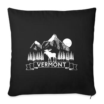 Orignal du Vermont à Mountain Pines - Housse de coussin décorative 45 x 45 cm - noir - Devant