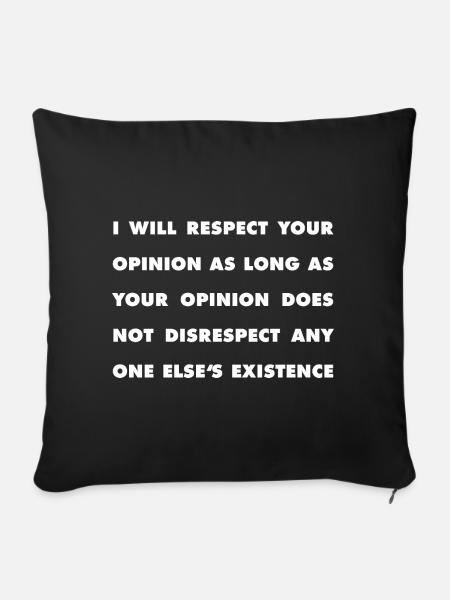 Respekt Statement - Sofakissenbezug 45 x 45 cm - Schwarz