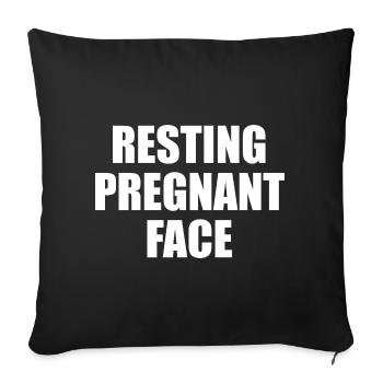 Femme enceinte se reposant sur le visage alors qu’un cygne - Housse de coussin décorative 45 x 45 cm - noir - Devant