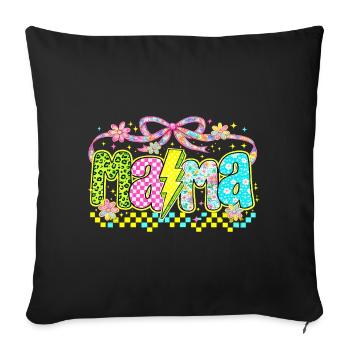 Mama Retro Flashy | Neon Style Mother's Day - Sofa pillowcase 17,3'' x 17,3'' (45 x 45 cm) - black - Front