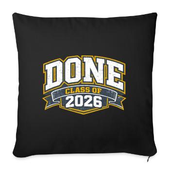 Diplôme 2026 Université École Cadeau Humour - Housse de coussin décorative 45 x 45 cm - noir - Devant
