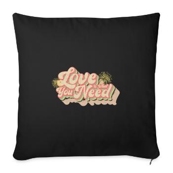 Love You Need Vintage Rainbow - Sofa pillowcase 17,3'' x 17,3'' (45 x 45 cm) - black - Front