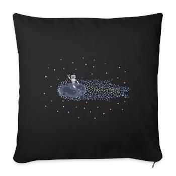 Roboter auf Meteoroid - Sofakissenbezug 45 x 45 cm - Schwarz - Vorne