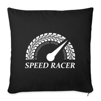 Piste de pneus Speed Racer - Housse de coussin décorative 45 x 45 cm - noir - Devant