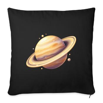 Saturn Farbplanet Illustration - Sofakissenbezug 45 x 45 cm - Schwarz - Vorne