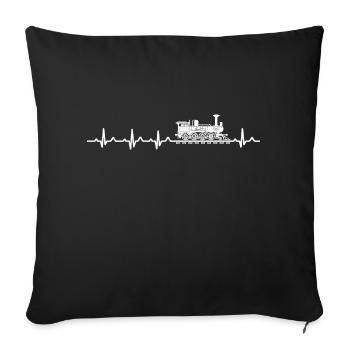 Eisenbahn Heartbeat - Sofakissenbezug 45 x 45 cm - Schwarz - Vorne