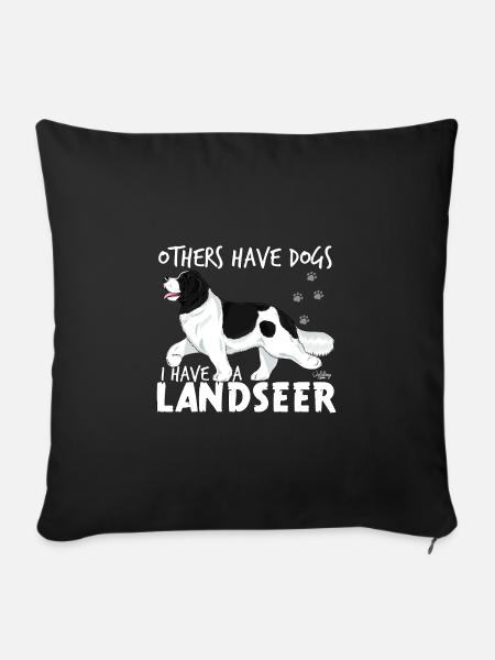 landseerdogs - Housse de coussin décorative 45 x 45 cm - noir