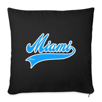 Miami en Floride - Housse de coussin décorative 45 x 45 cm - noir - Devant